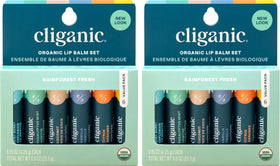 Cliganic Organic Lip Balm Set with 12 tubes in assorted flavours