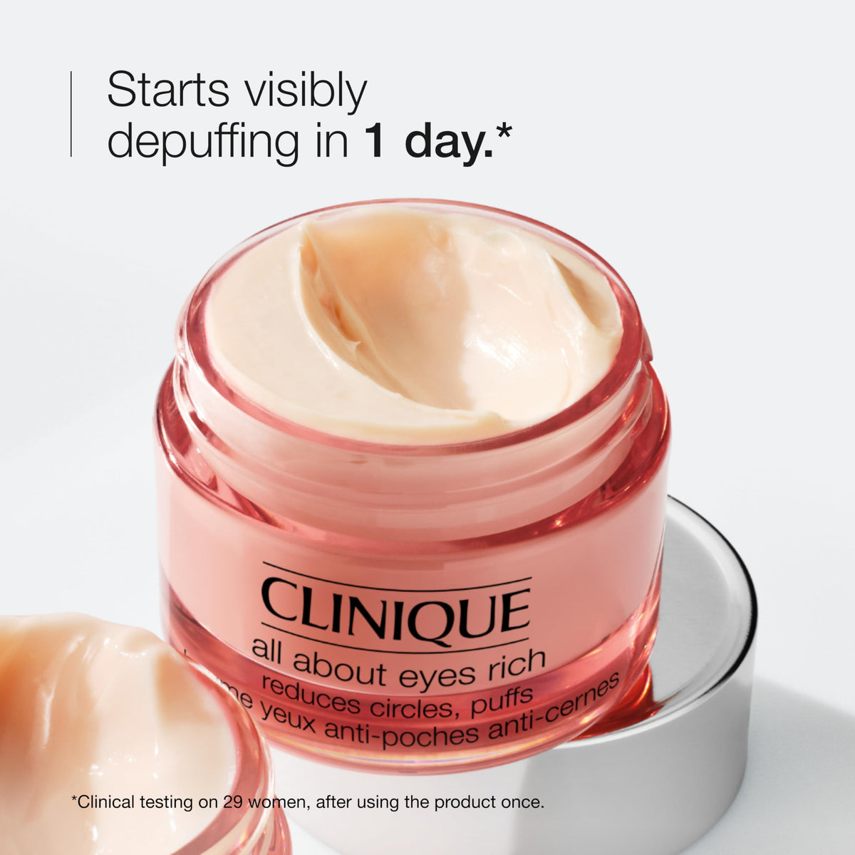Clinique All About Eyes Rich Eye Cream application on skin
