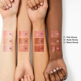 Clinique Almost Lipstick Pink Honey applied on lips