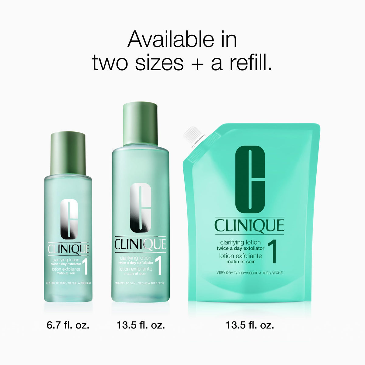 Clinique Clarifying Lotion 1 displayed with other skincare products
