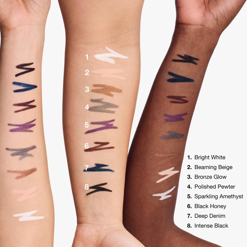 Clinique High Impact Gel Tech Eyeliner Pencil Deep Denim application on model