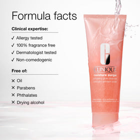 Clinique Moisture Surge Exfoliating Glow Cleanser application on hand