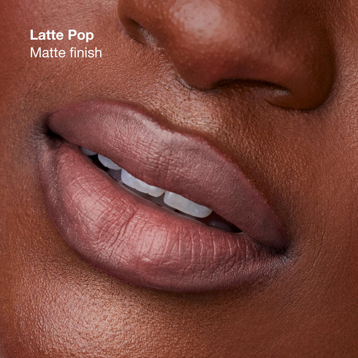 Clinique Pop Longwear Lipstick Latte Pop swatch on skin