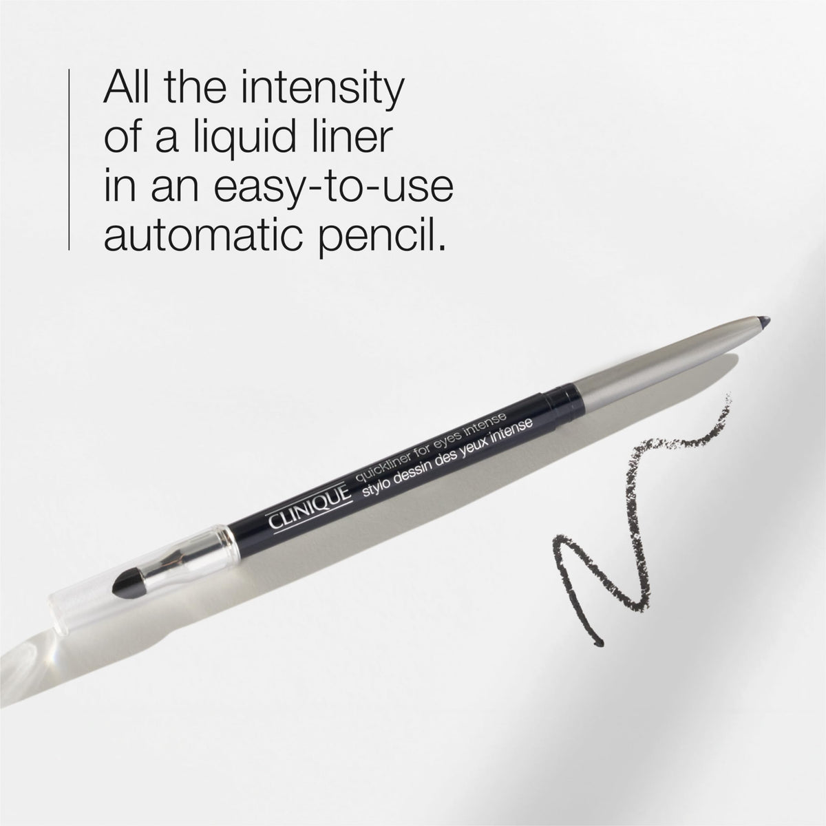 Clinique Quickliner pencil showing smudge tip and automatic design