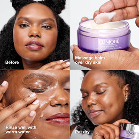 Clinique Take The Day Off Cleansing Balm 6.7oz on a bathroom counter
