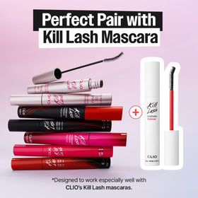 CLIO Kill Lash Mascara Remover with beauty accessories