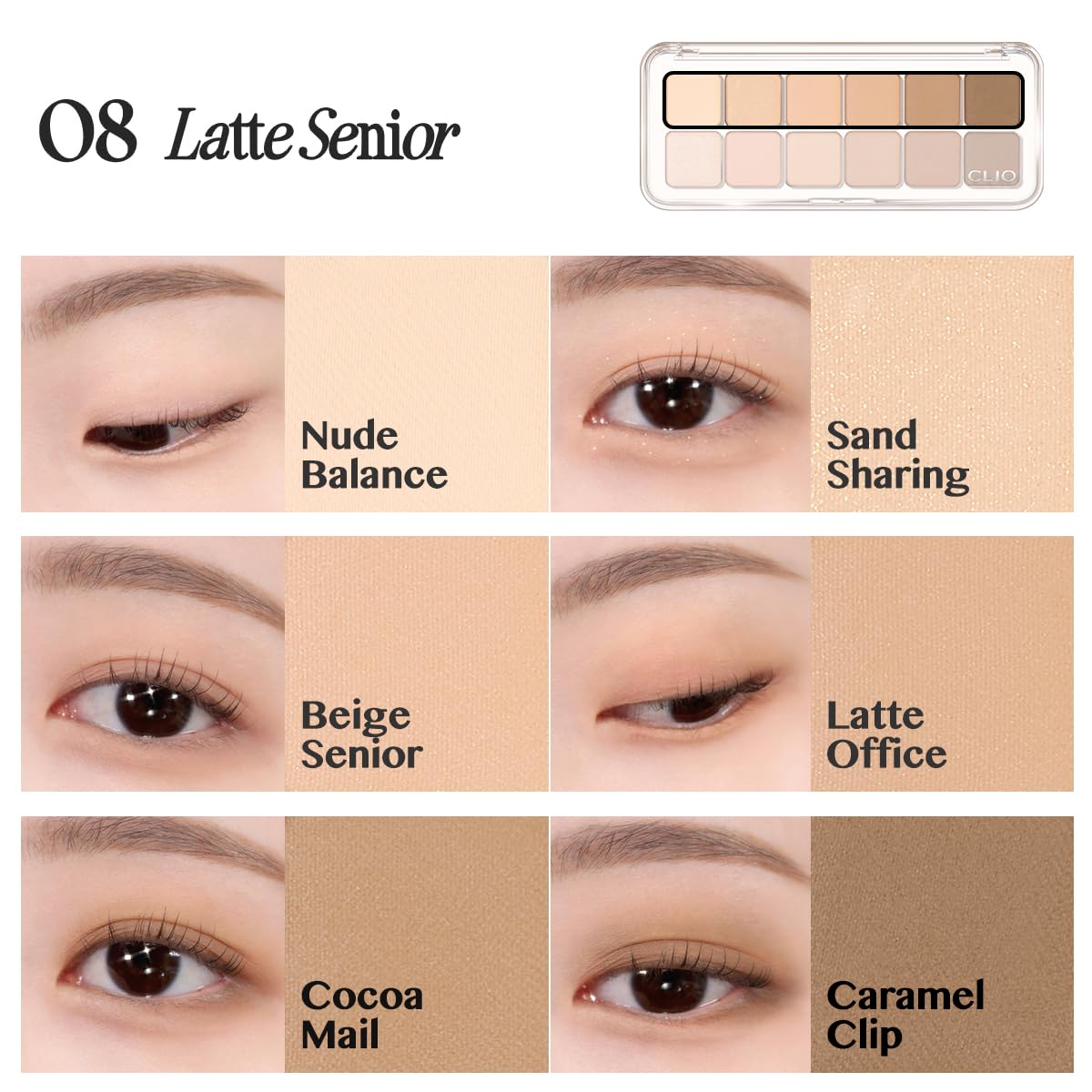 CLIO Pro Eye Palette Air with applicator brush
