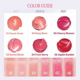 CLIO PROFESSIONAL Essential Lip & Cheek Tap 05 Cherry Shower applied on skin