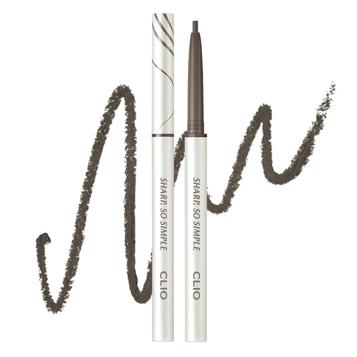 CLIO Sharp So Simple Waterproof Pencil Liner front view in Mute Gray