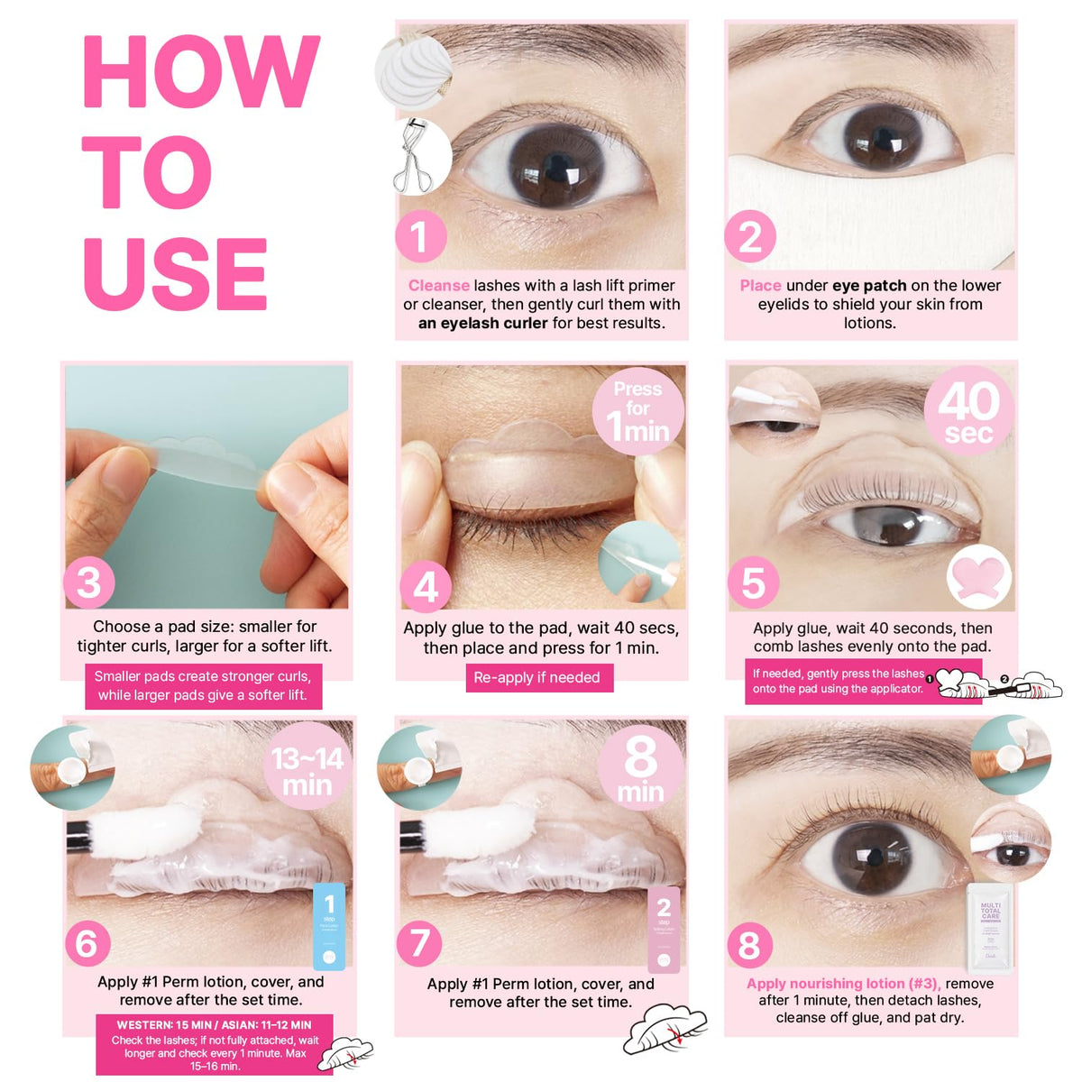 CLIONE Eye Lash Lift and Colour Kit ready for use