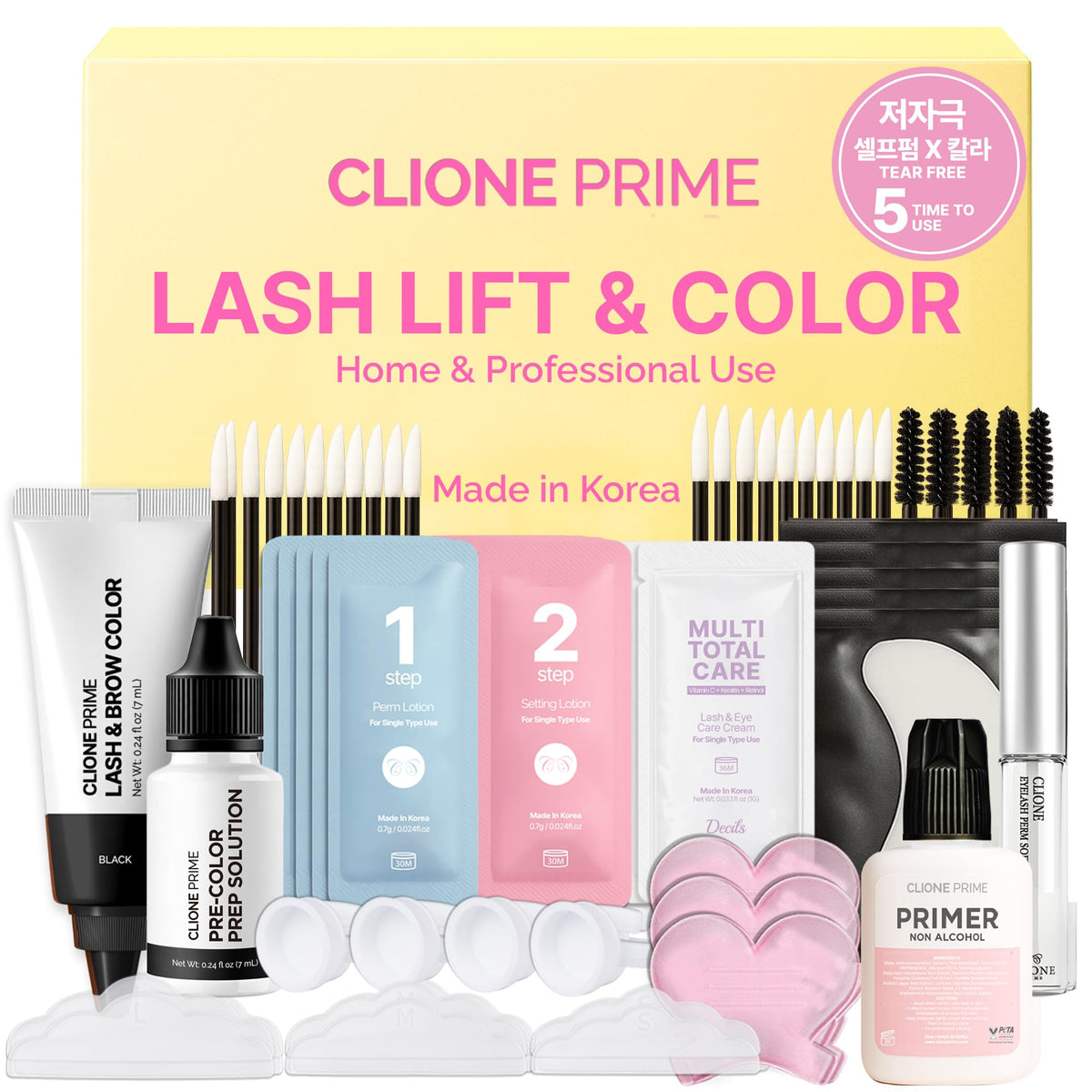 CLIONE Korean At Home Lash Lift and Colour Kit packaging front view