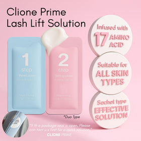 CLIONE lash lift kit in use on eyelashes