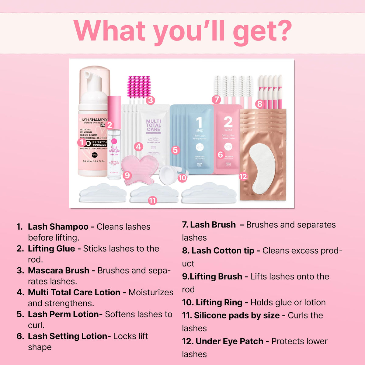 CLIONE lash lift kit with single-use sachets