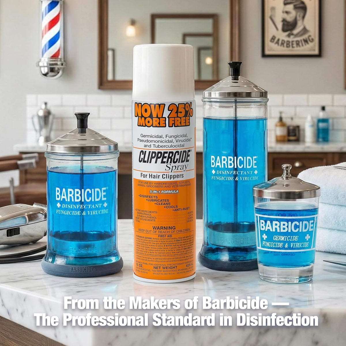 CLIPPERCIDE Disinfectant Spray 15 Ounce packaging details