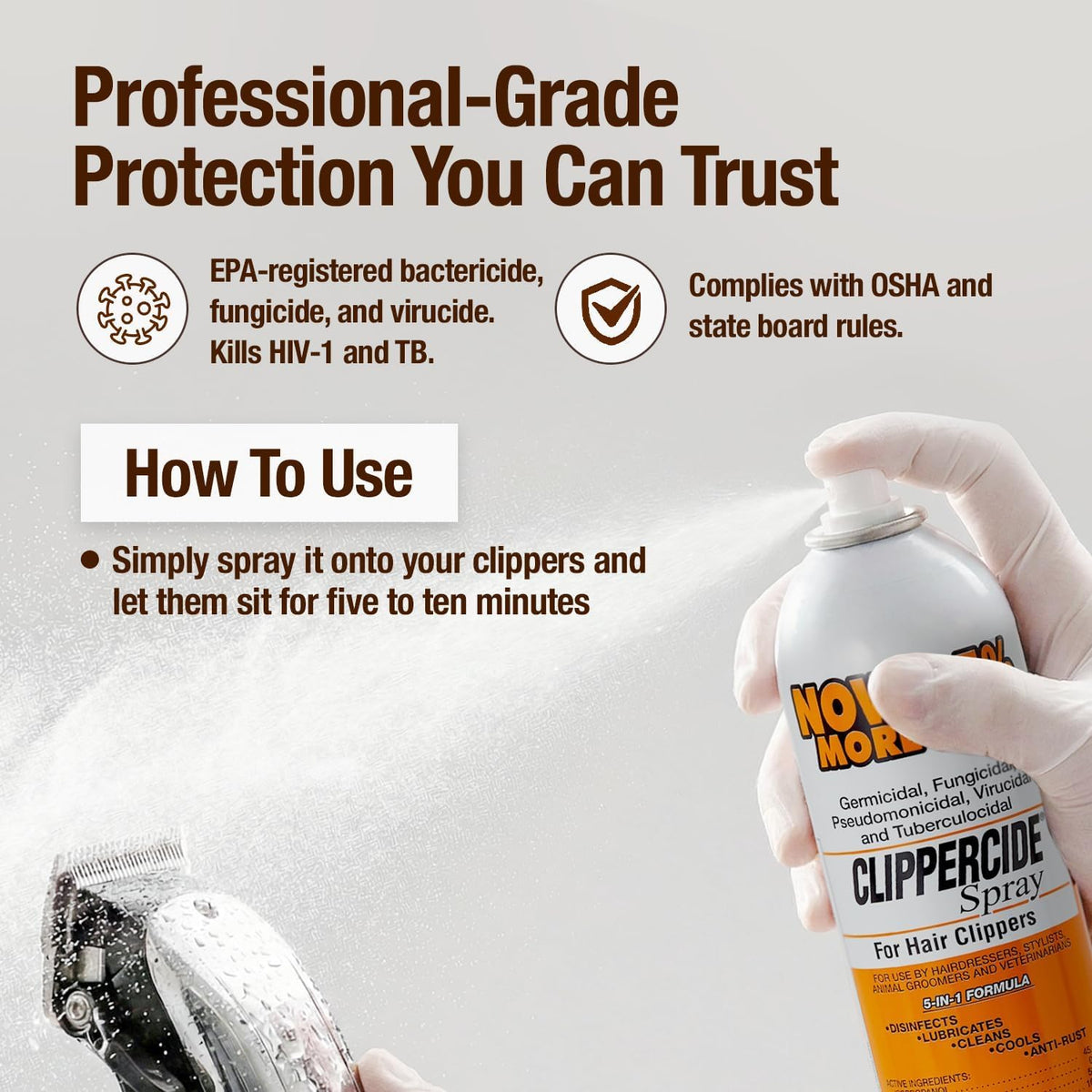CLIPPERCIDE Disinfectant Spray 15 Ounce side view
