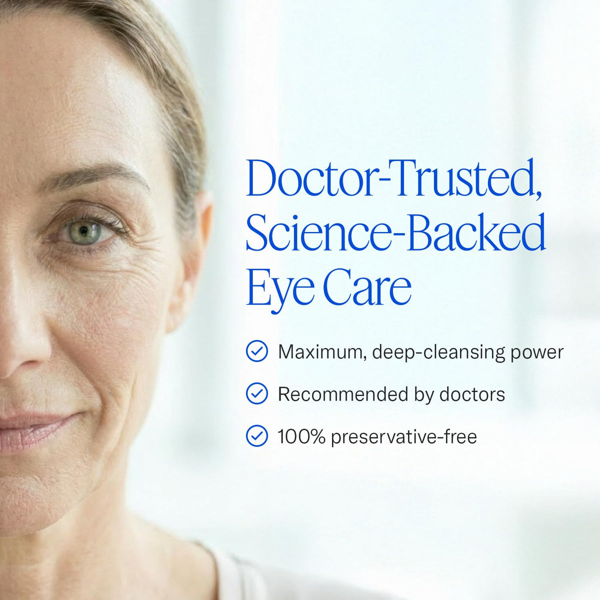 Cliradex Natural Eyelid Towelettes placed on a bathroom counter