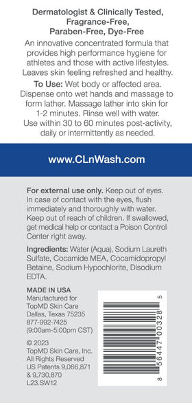 CLn SportWash bottle with clear label