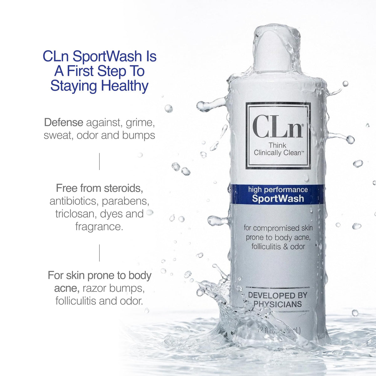 CLn SportWash in a shower setting