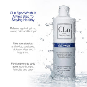CLn SportWash in a shower setting