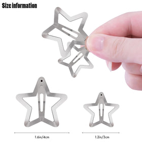 Close-up of 1.57-inch silver star hair clip