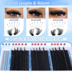 Close-up of 100D volume lash clusters in CORUSCATE pack