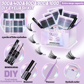 Close-up of 30D and 100D lash densities in the kit