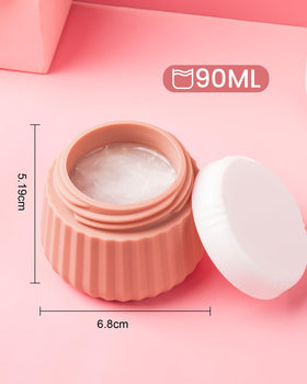 Close-up of 3oz travel container for skin care products