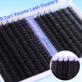 Close-up of 70D and 90D lash clusters