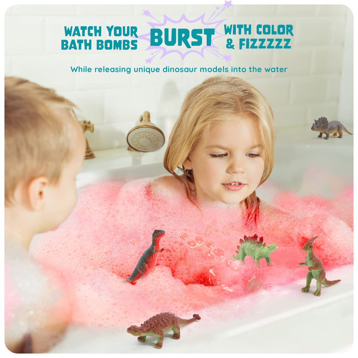 Close-up of a Dino Egg Bath Bomb in water