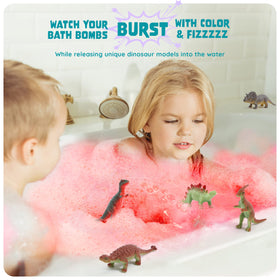 Close-up of a Dino Egg Bath Bomb in water