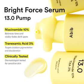 Close-up of Abib Bright Force Serum 13.0 pump