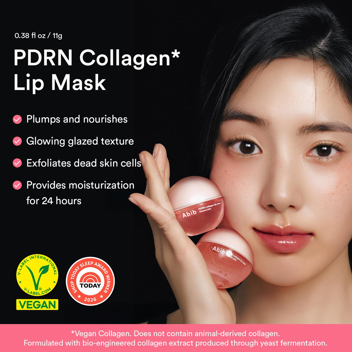 Close-up of Abib PDRN Vegan Collagen Lip Mask jelly texture