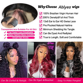 Close-up of Ablyea Body Wave Lace Front Wig lace detail