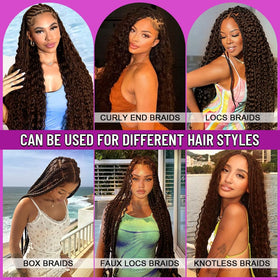 Close-up of Acbhoa Boho Braiding Hair Deep Wave texture