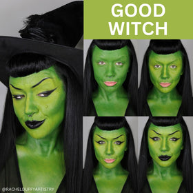 Close-up of accessories included in Mehron witch makeup kit