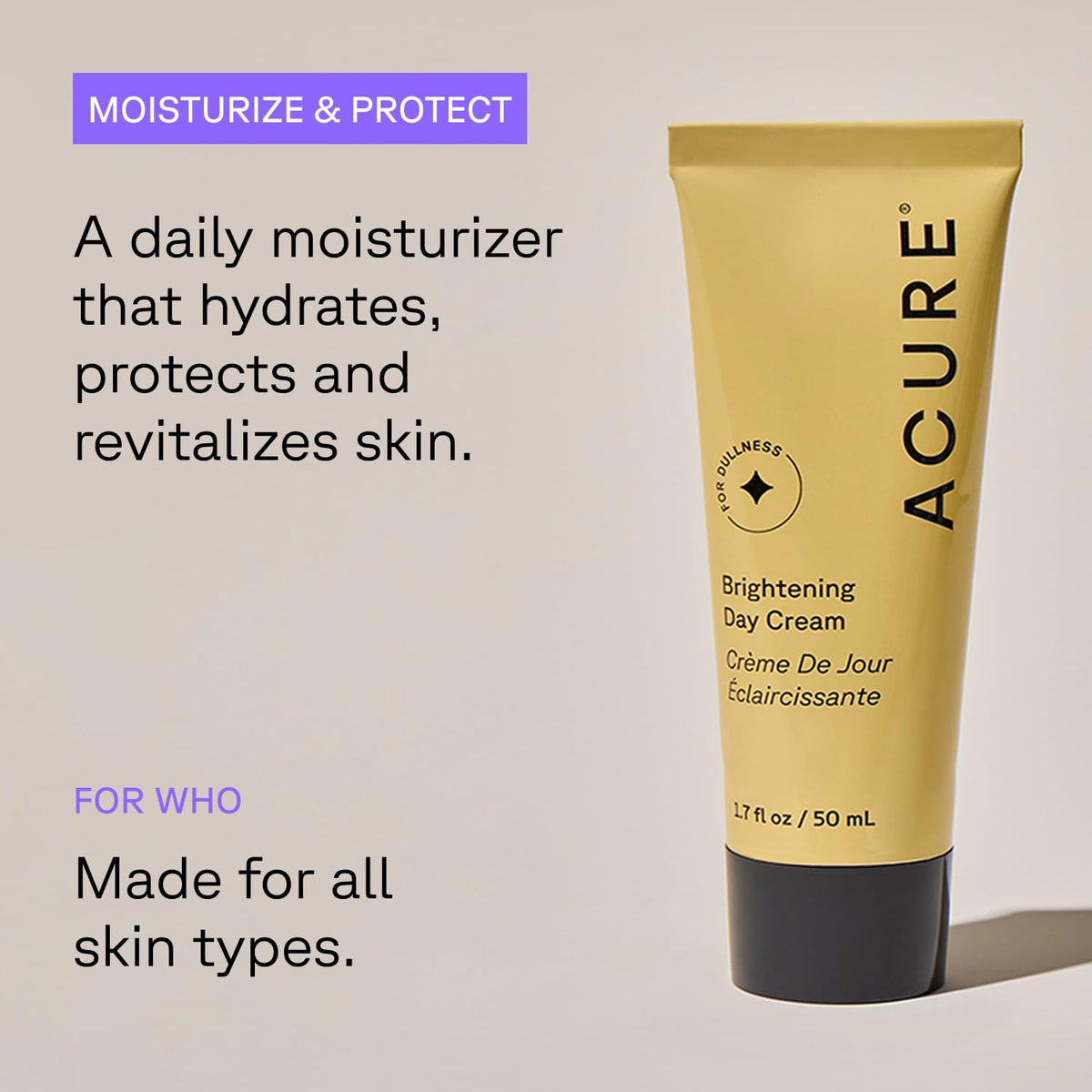 Close-up of Acure Brightening Day Cream lid