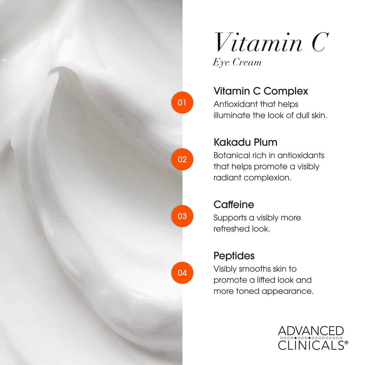Close-up of Advanced Clinicals Vitamin C Eye Cream texture