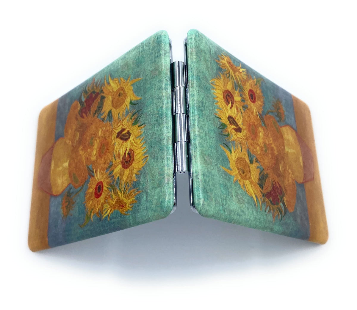 Close-up of Aeisage Square Compact Mirror with Van Gogh art print