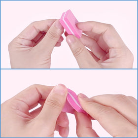 Close-up of AhaTopia mini nail buffers with mixed colours