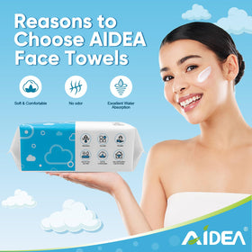 Close-up of AIDEA Disposable Face Towels texture