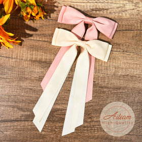 Close-up of Aileam Silky Satin Hair Bow clip