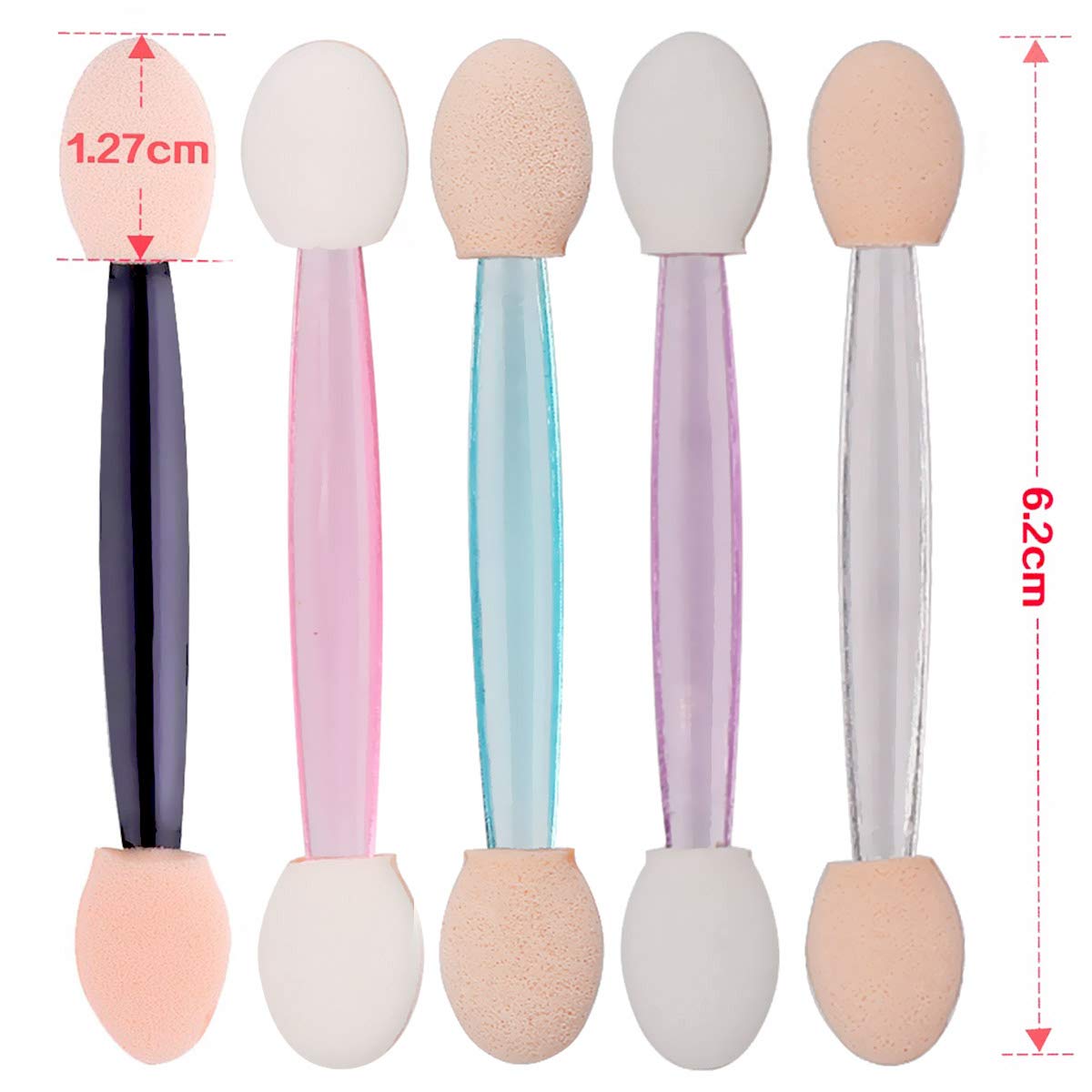 Close-up of Akstore eyeshadow applicator with black handle and white sponge