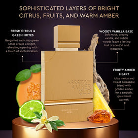 Close-up of Al Haramain Amber Oud Gold Edition fragrance notes