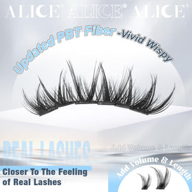 Close-up of ALICE Lash Clusters demonstrating soft fibers