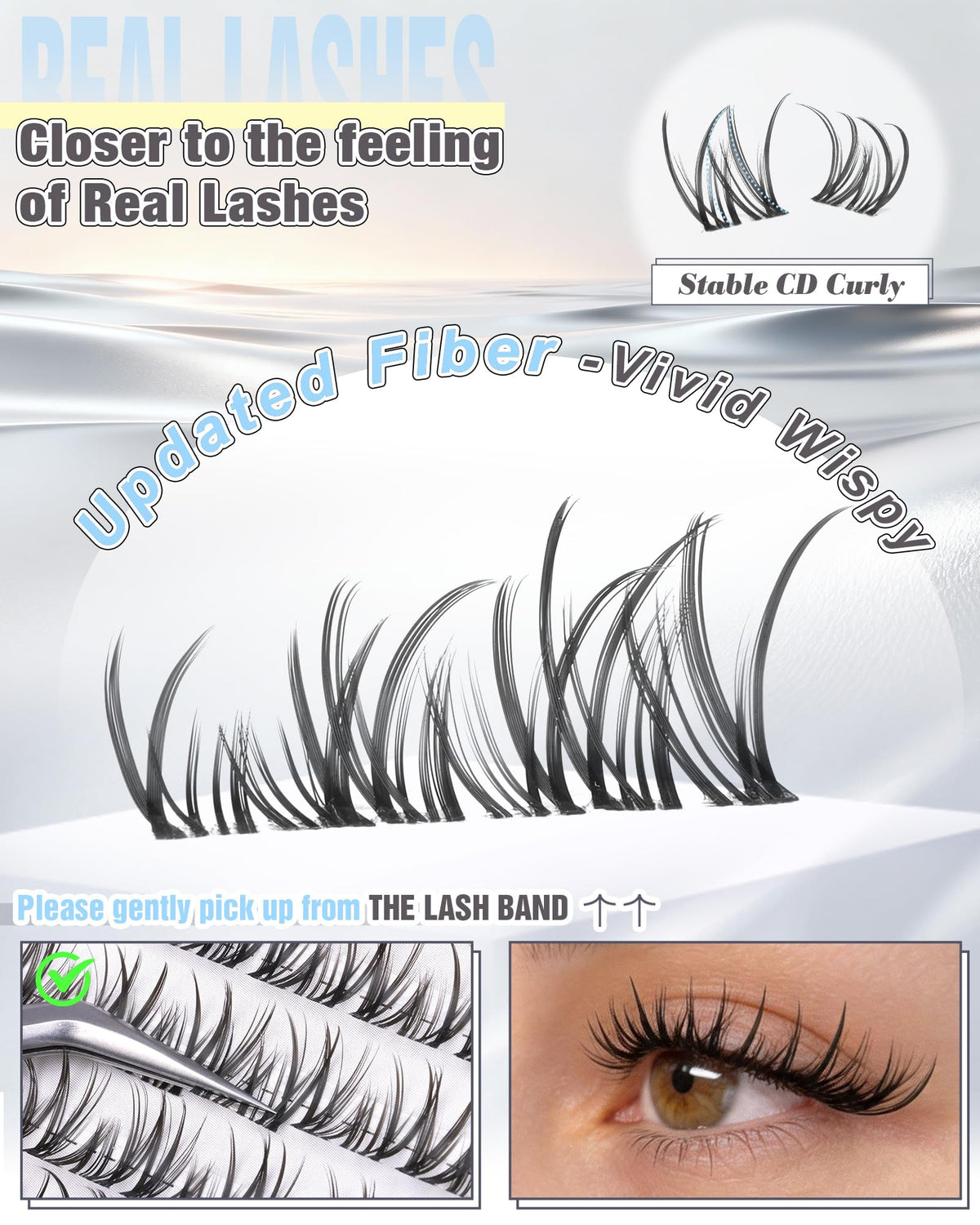 Close-up of ALICE Lash Clusters showing texture