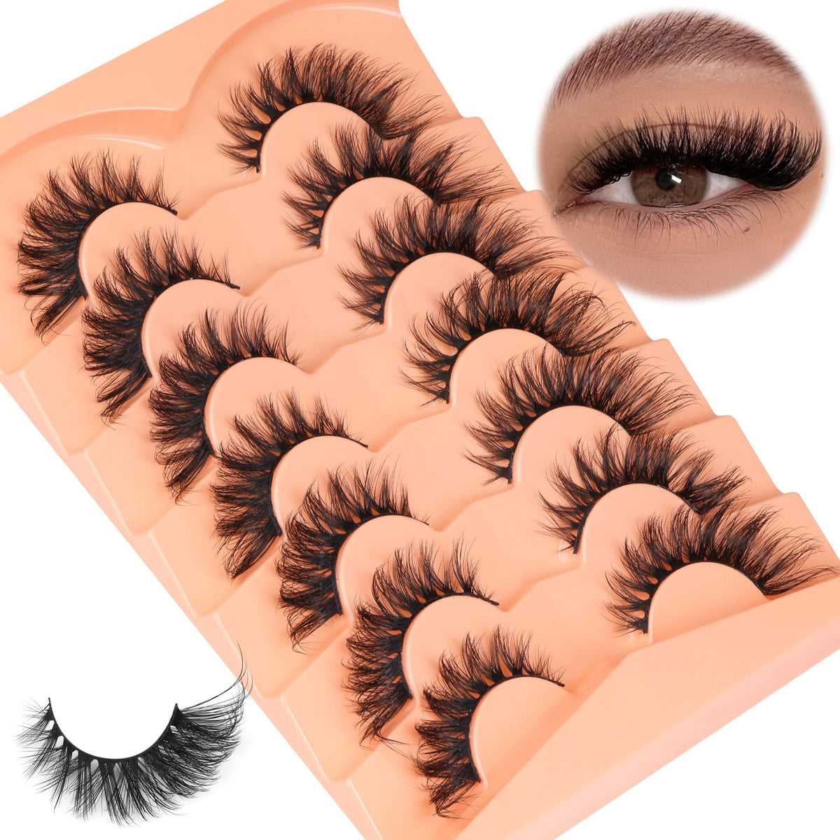 Close-up of ALICROWN Fluffy Cat Eye False Eyelashes