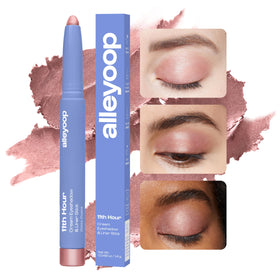 Close-up of ALLEYOOP 11th Hour Cream Eyeshadow Stick Rose Shimmer tip
