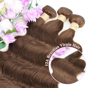 Close-up of ALLRUN chocolate brown hair bundle texture