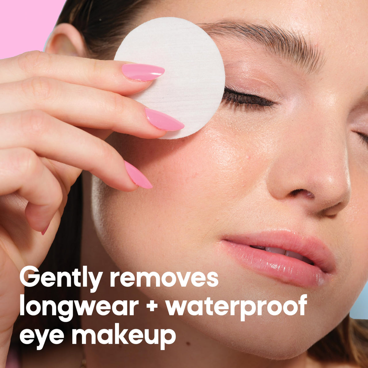 Close-up of Almay eye makeup remover pad showing texture