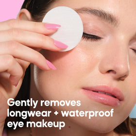 Close-up of Almay eye makeup remover pad showing texture